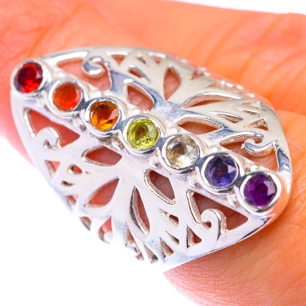 Rainbow Chakra Ring Size 7.5 (925 Sterling Silver) RING139891