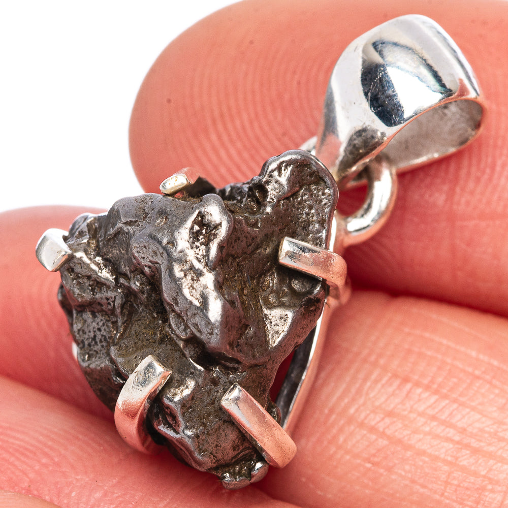 Rare Campo Del Cielo Meteorites  Pendant 1" (925 Sterling Silver) P41653
