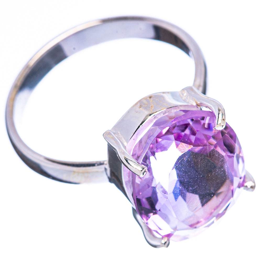 Faceted Amethyst Ring Size 8.25 (925 Sterling Silver) R4484