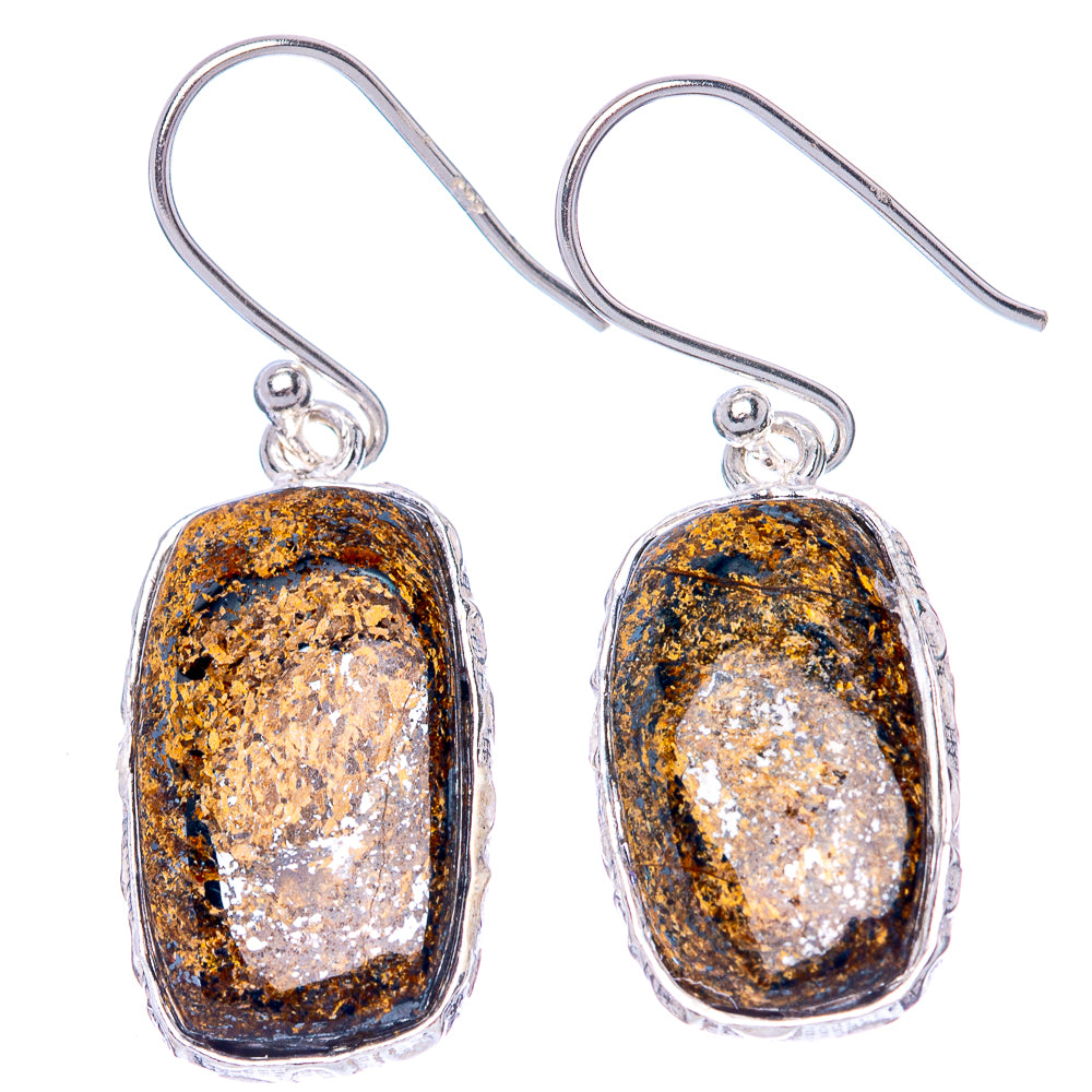 Bronzite Earrings 1 3/8" (925 Sterling Silver) E1470