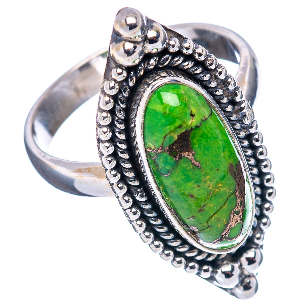 Green Copper Turquoise Ring Size 7 (.925 Sterling Silver)