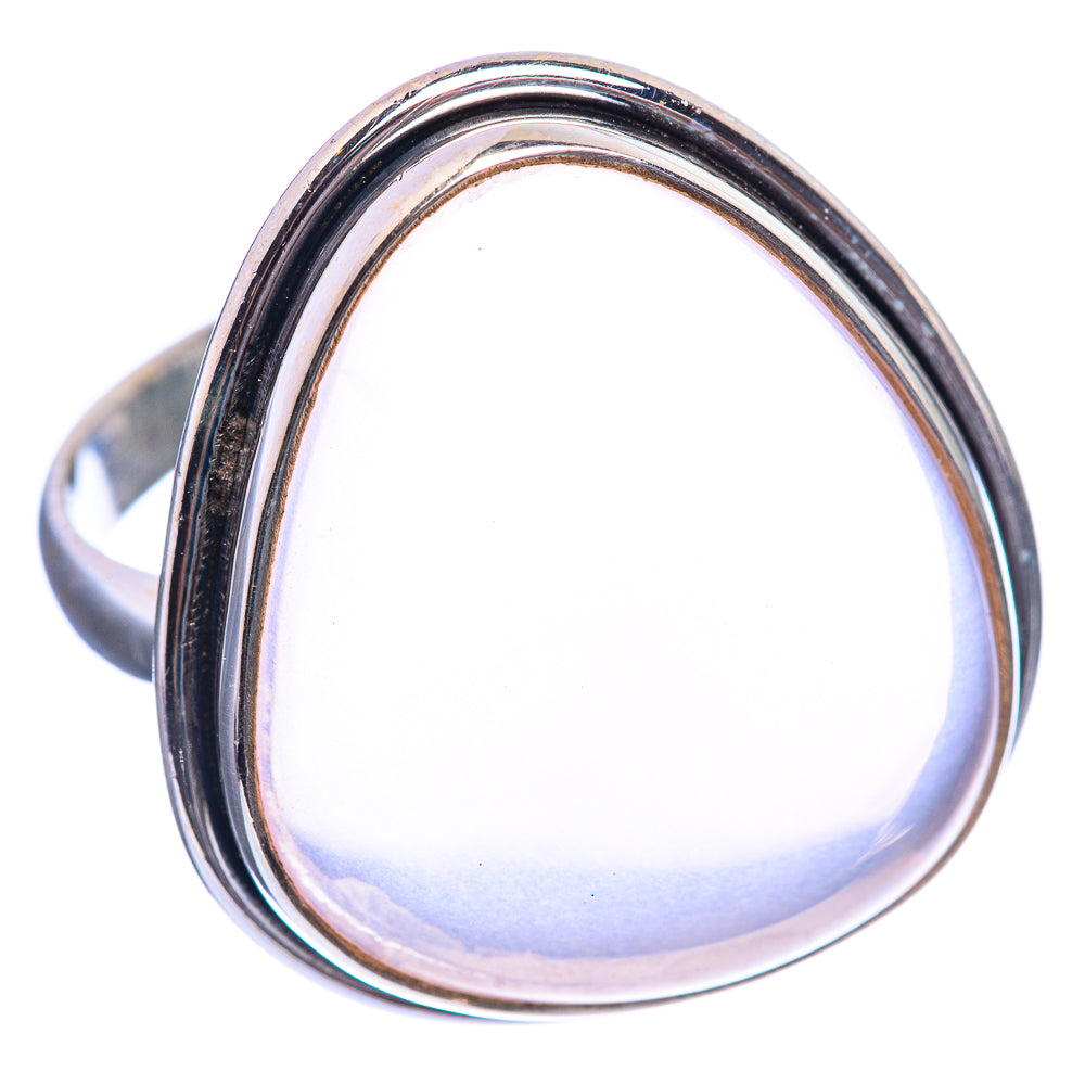 Large Rose Quartz 925 Sterling Silver Ring Size 11