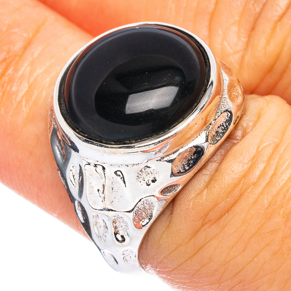 Black Onyx Ring Size 6.5 (925 Sterling Silver) R4835