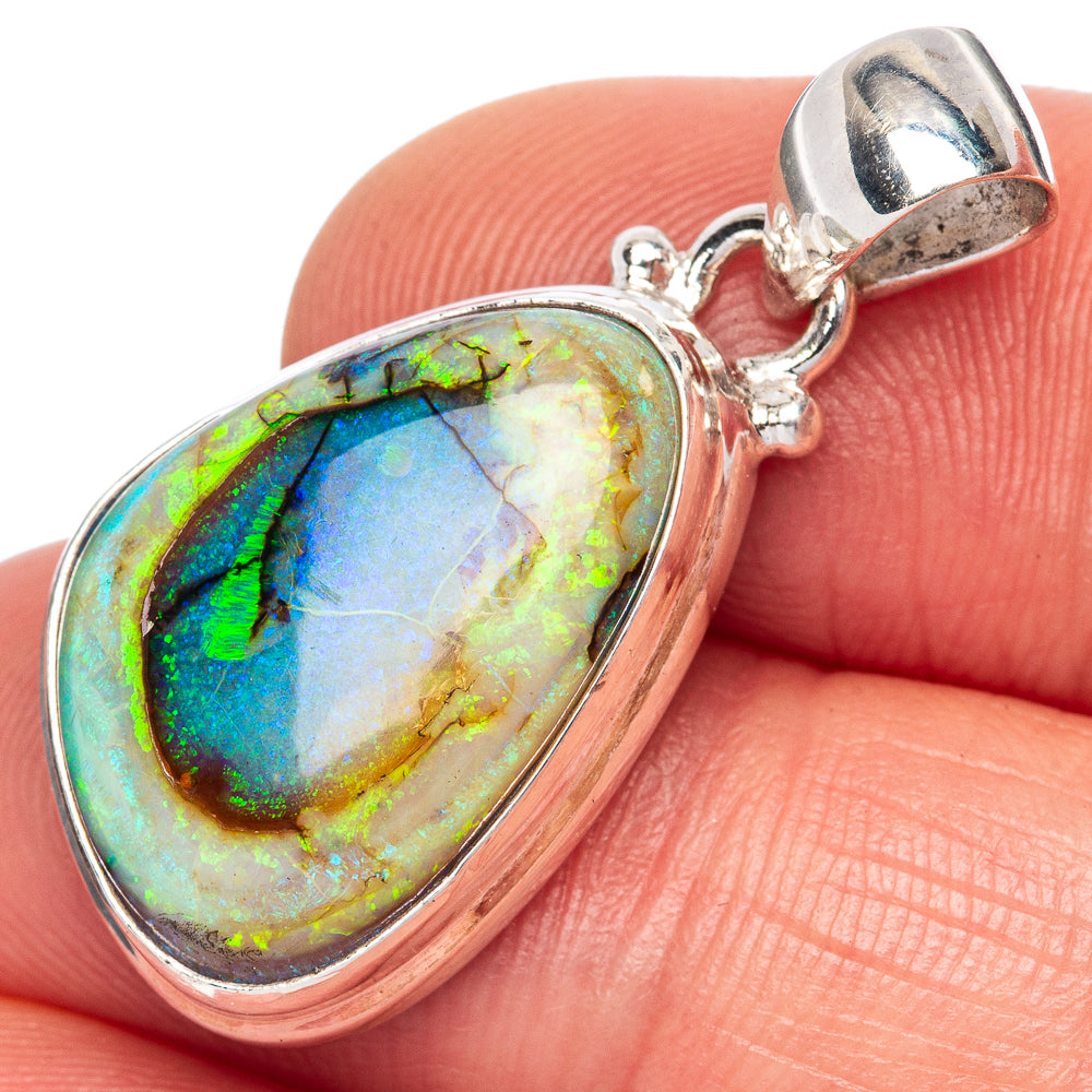 Rare Sterling Opal Pendant 1 1/4" (925 Sterling Silver) P41662