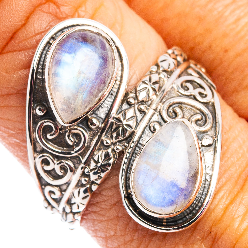 Rainbow Moonstone Ring Size 8.75 (.925 Sterling Silver)