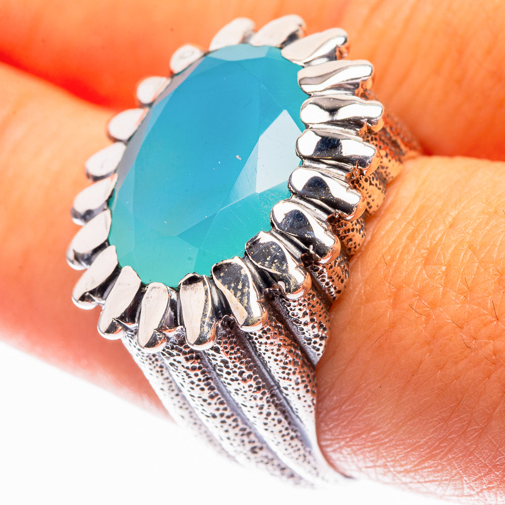 Aqua Chalcedony Ring Size 7.75 (925 Sterling Silver) R142150