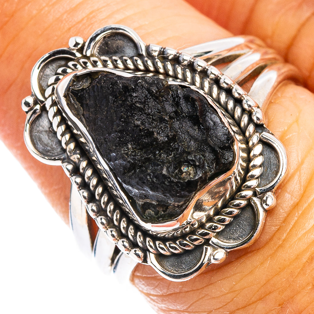 Rare Moldavite Ring Size 6.75 (.925 Sterling Silver)