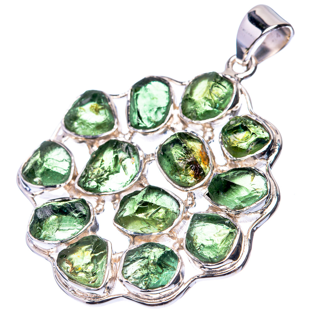 Signature Raw Green Tourmaline Pendant 2 1/8" (925 Sterling Silver) P38722