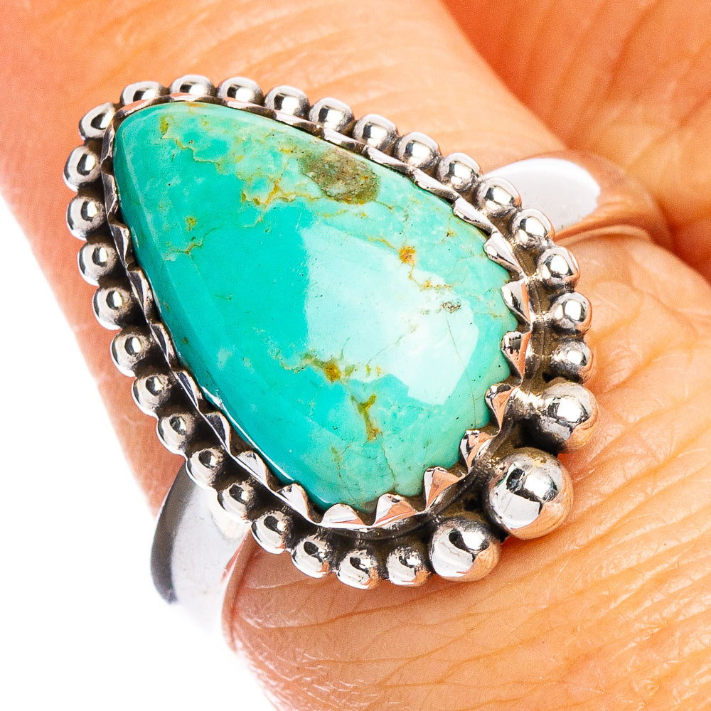 Rare Kingman Turquoise Ring Size 7.75 (.925 Sterling Silver)