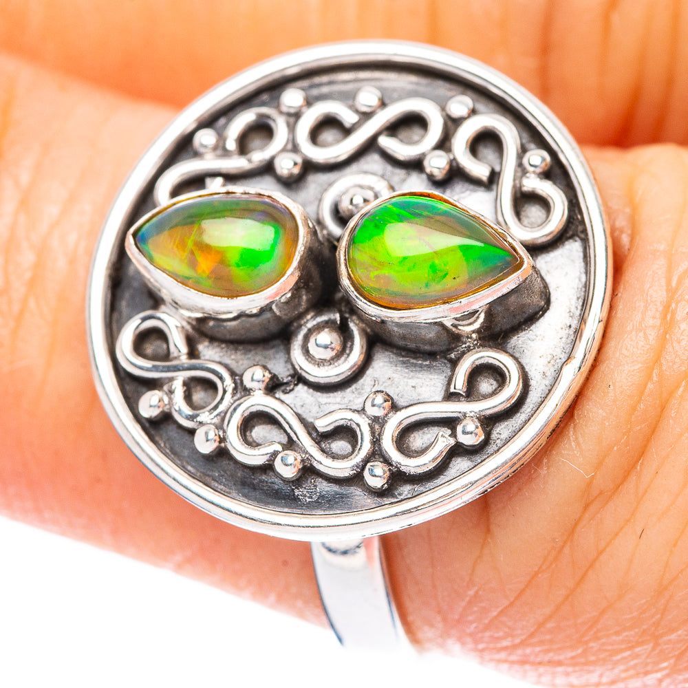 Rare Ethiopian Opal 925 Sterling Silver Ring Size 6.5 (925 Sterling Silver) R3880