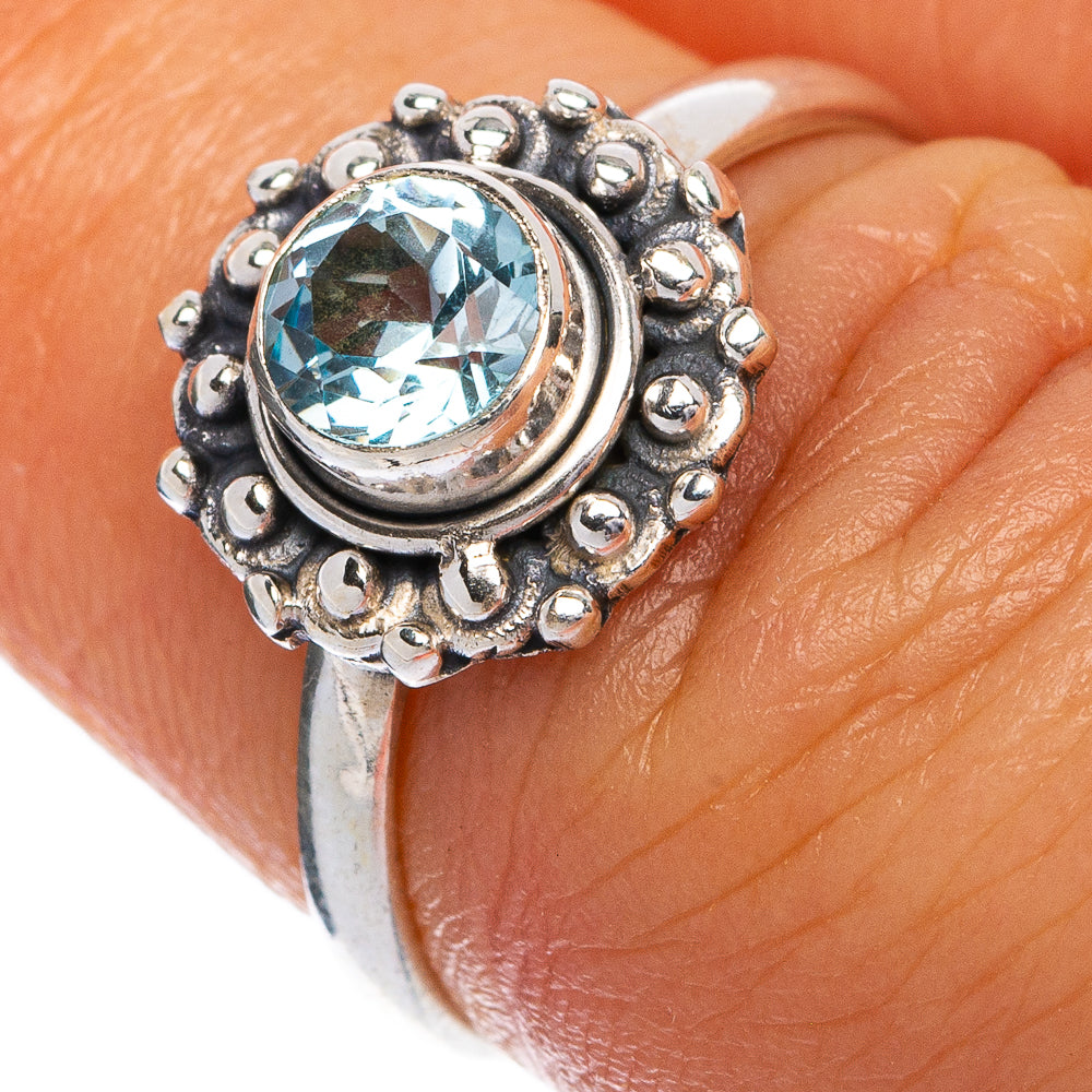Blue Topaz Dainty Ring Size 6.25 (925 Sterling Silver) R145367