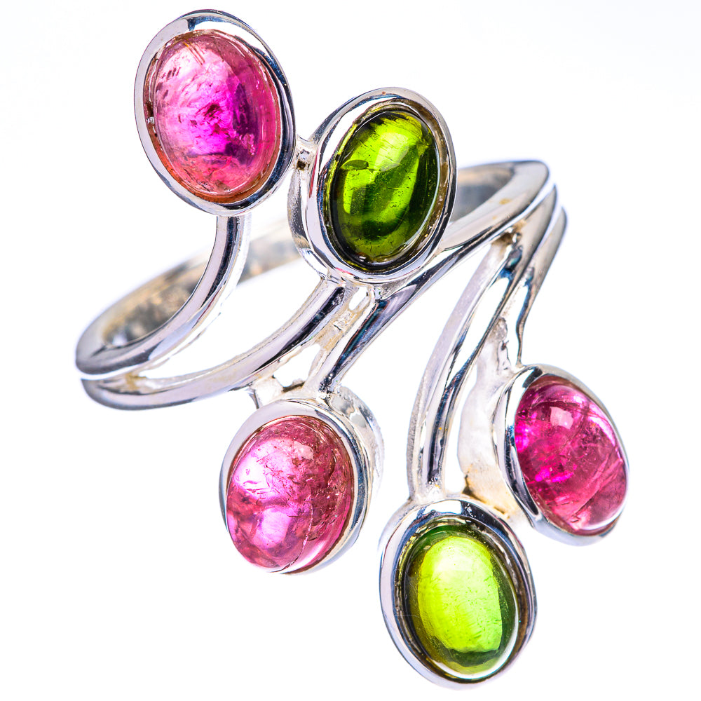 Pink Green Tourmaline Ring Size 8 (925 Sterling Silver) R142673