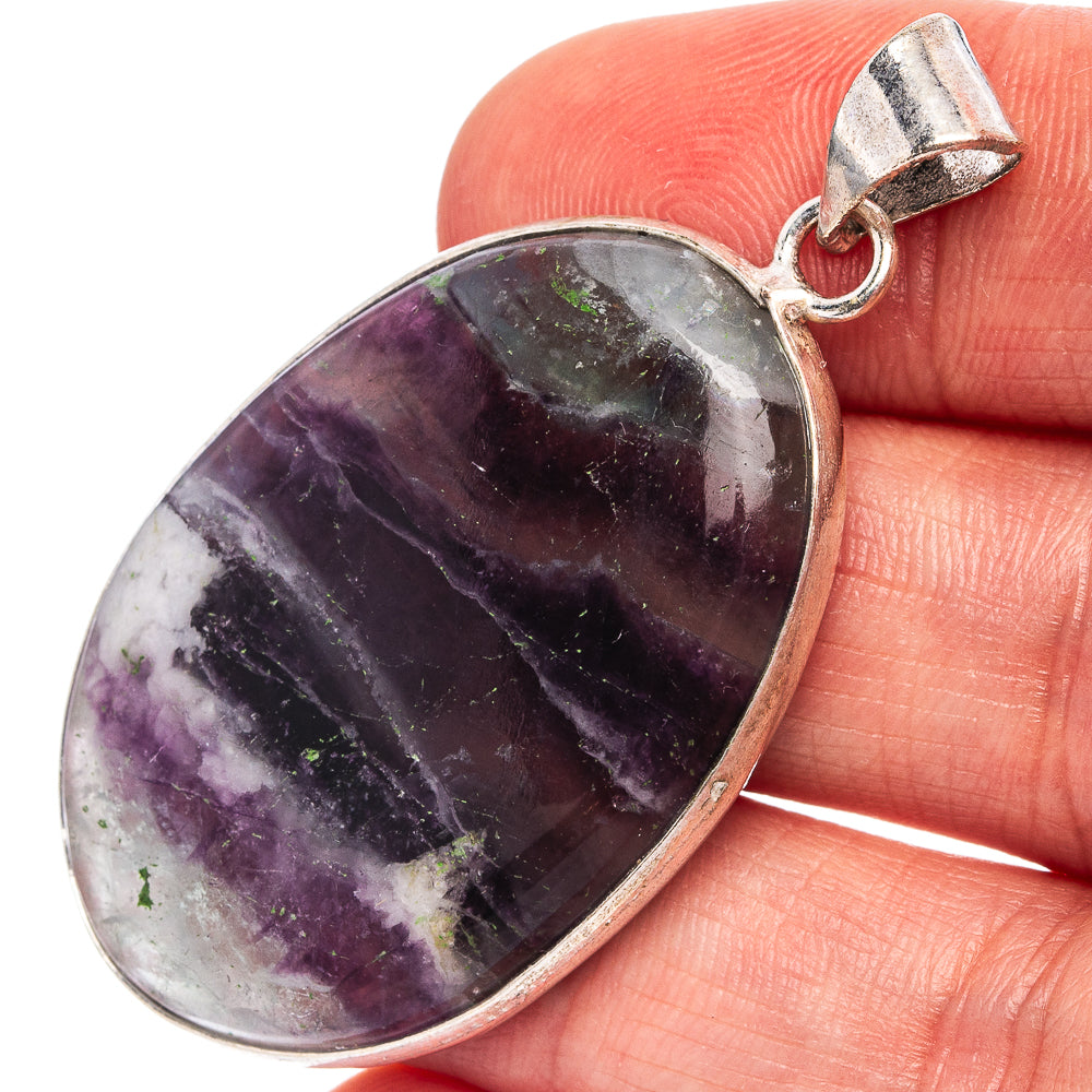Fluorite Pendant 2" (Silver Plated)
