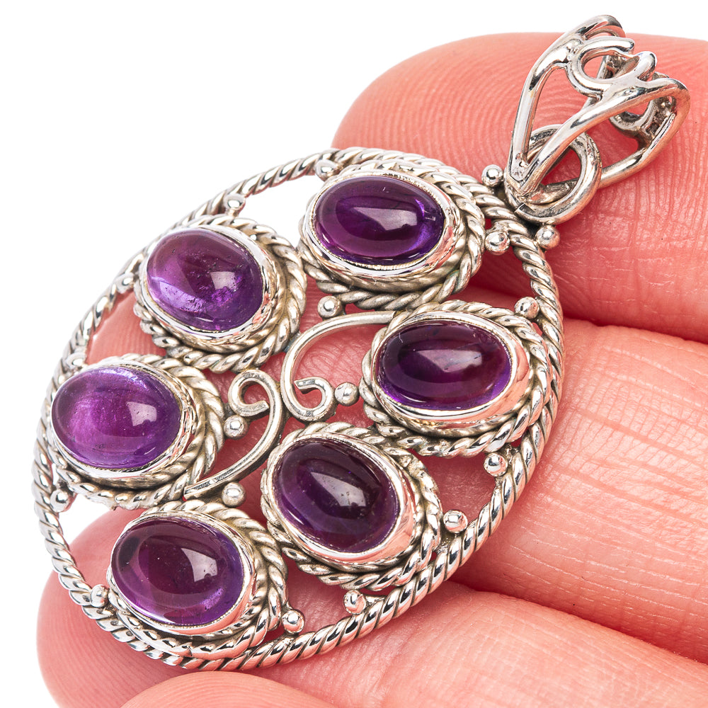 Amethyst Pendant 1 5/8" (925 Sterling Silver) P41140