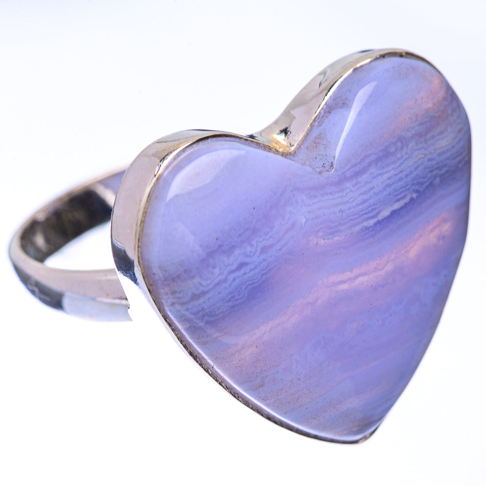 Large Blue Lace Agate Ring Size 10 (925 Sterling Silver) R140770