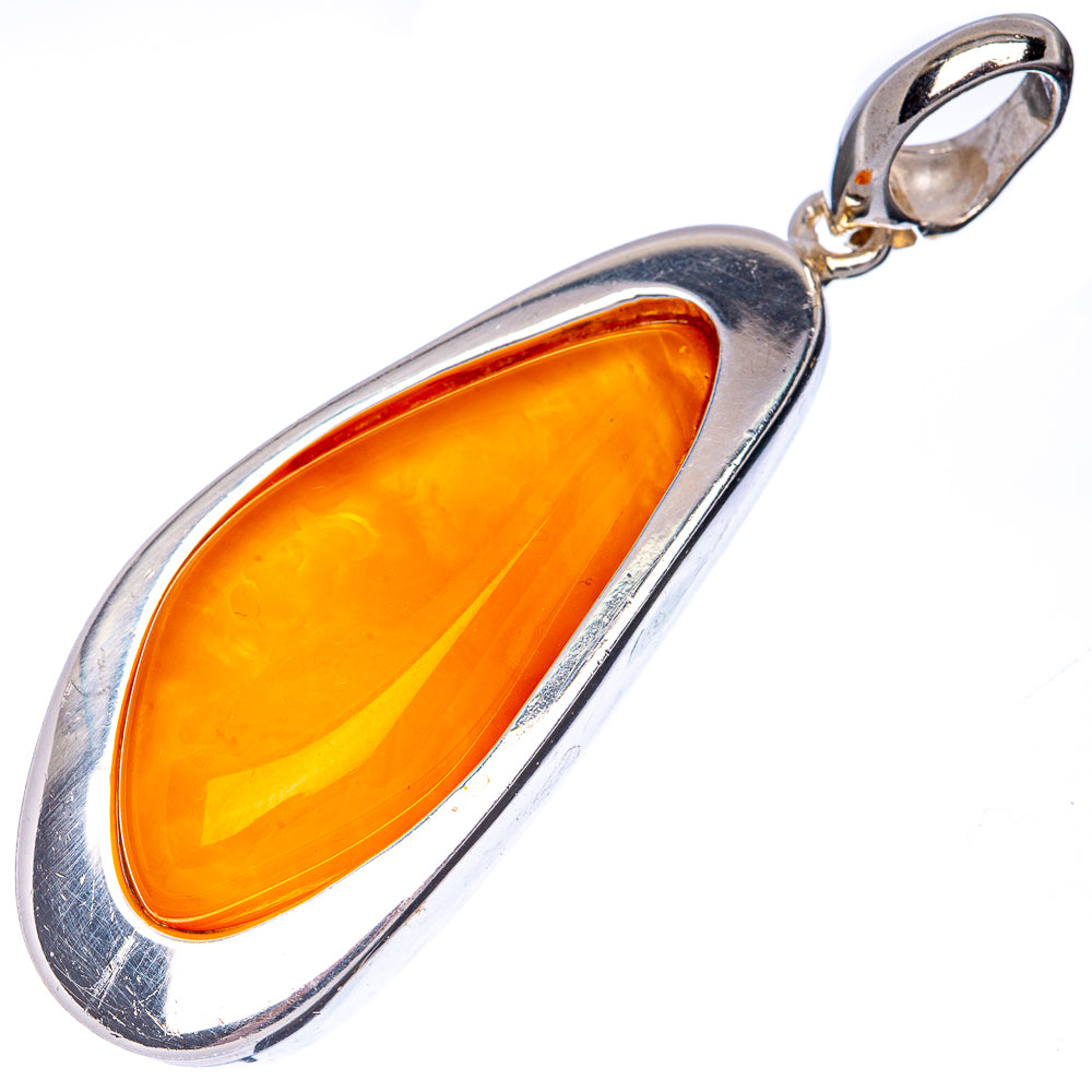 Anasilvercos Baltic Amber Pendant 2 5/8" (925 Sterlnig Silver)