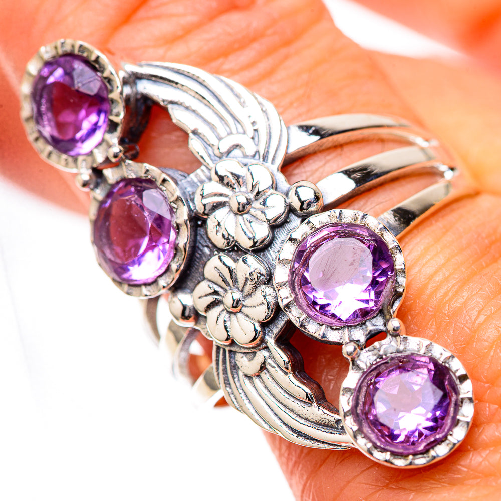 Large Faceted Amethyst 925 Sterling Silver Ring Size 9.75 (925 Sterling Silver) RING139693