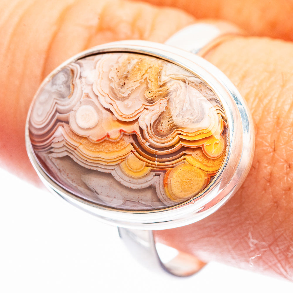 Crazy Lace Agate Ring Size 10.5 (925 Sterling Silver) R141927