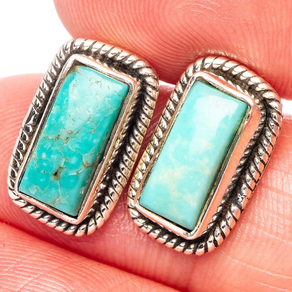 Rare Nevada Turquoise Earrings 5/8" (.925 Sterling Silver)