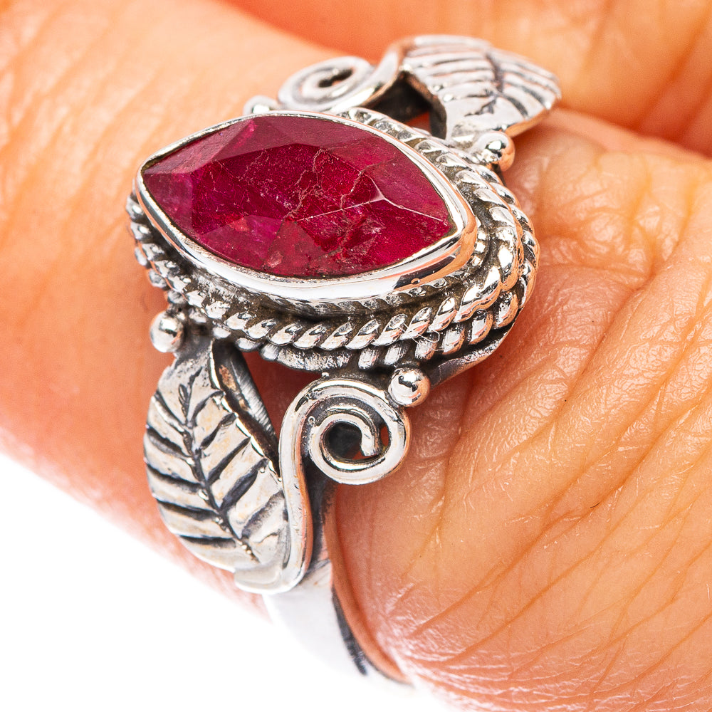 Red Sillimnate Ring Size 6.75 (925 Sterling Silver) R5549