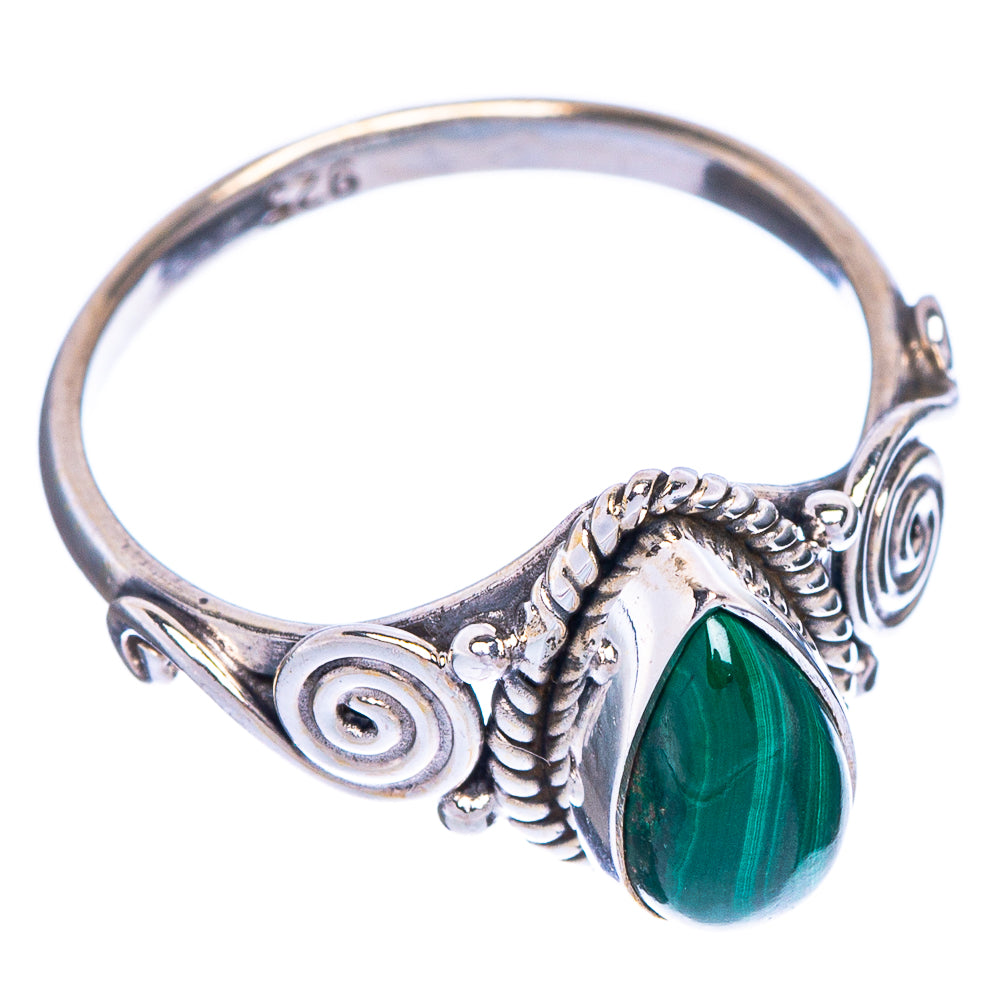 Malachite Dainty Ring Size 5 (925 Sterling Silver) R1157