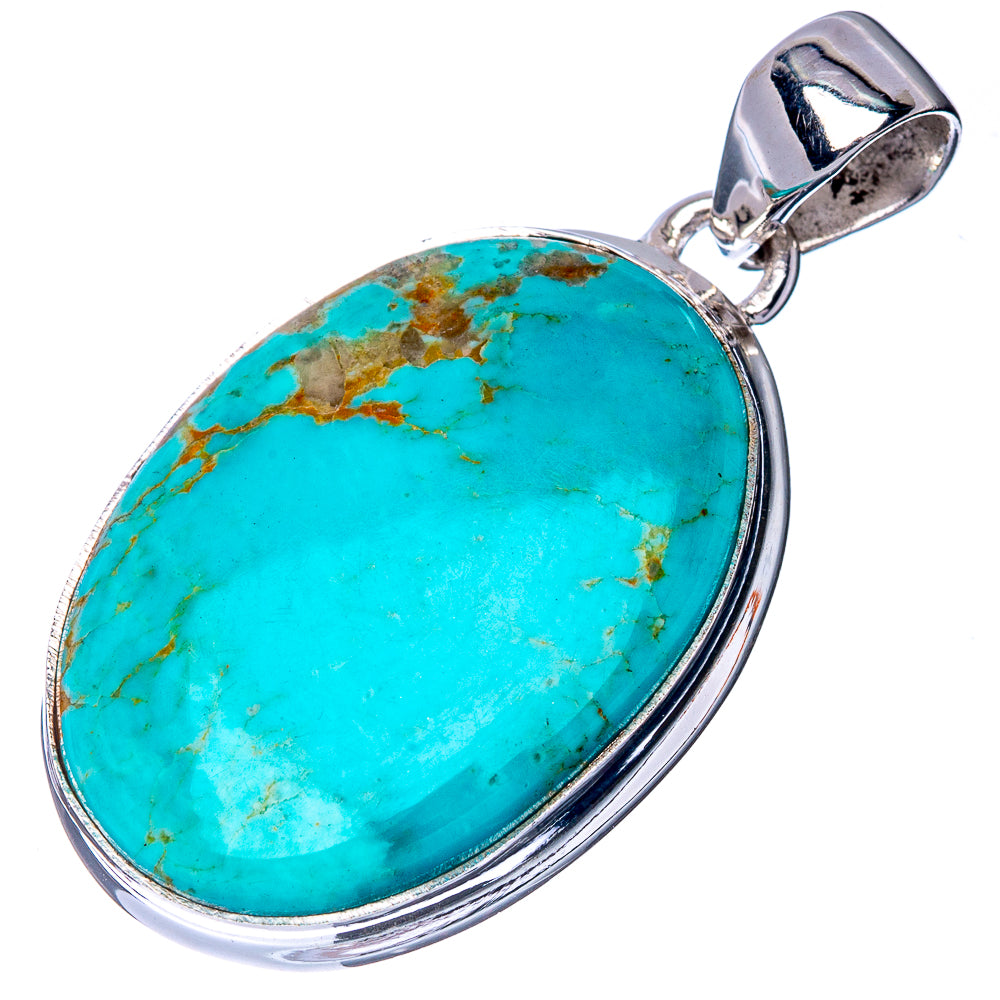 Rare Kingman Turquoise Pendant 1 1/2" (925 Sterling Silver) P40907