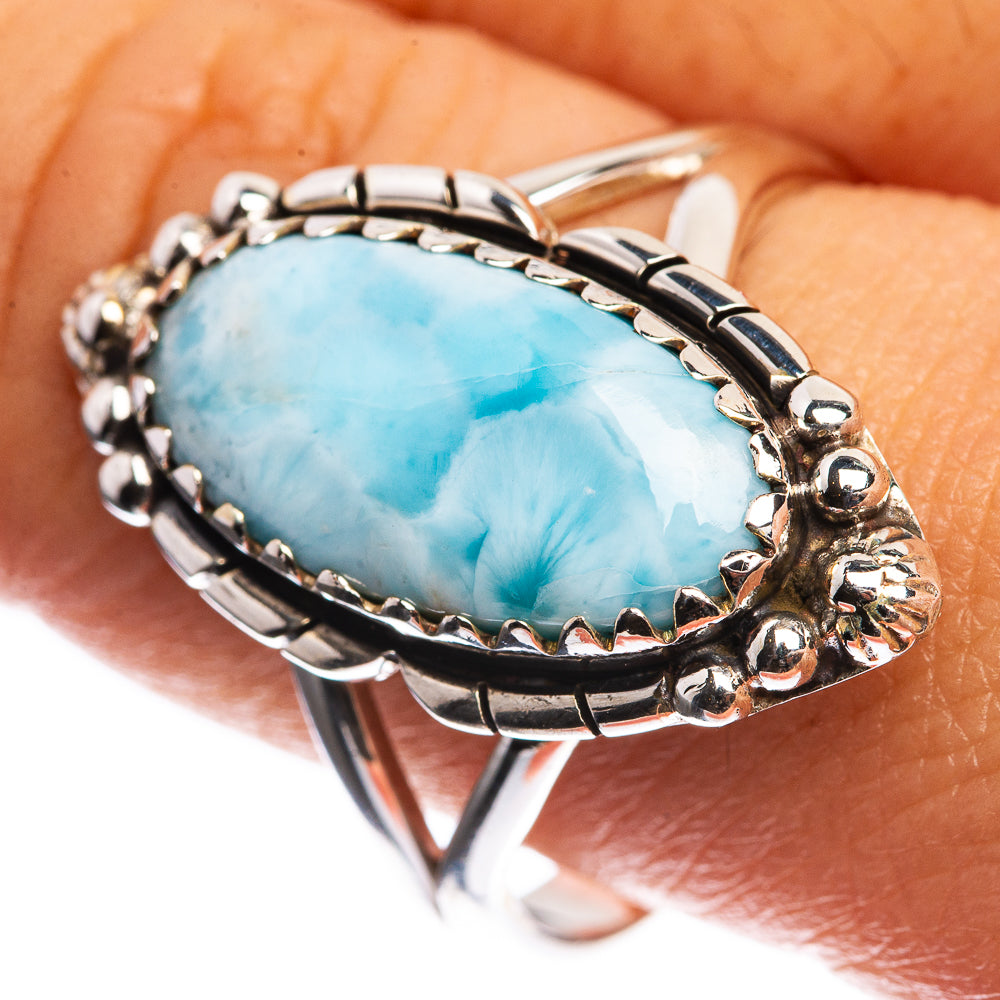Larimar 925 Sterling Silver Ring Size 10.25