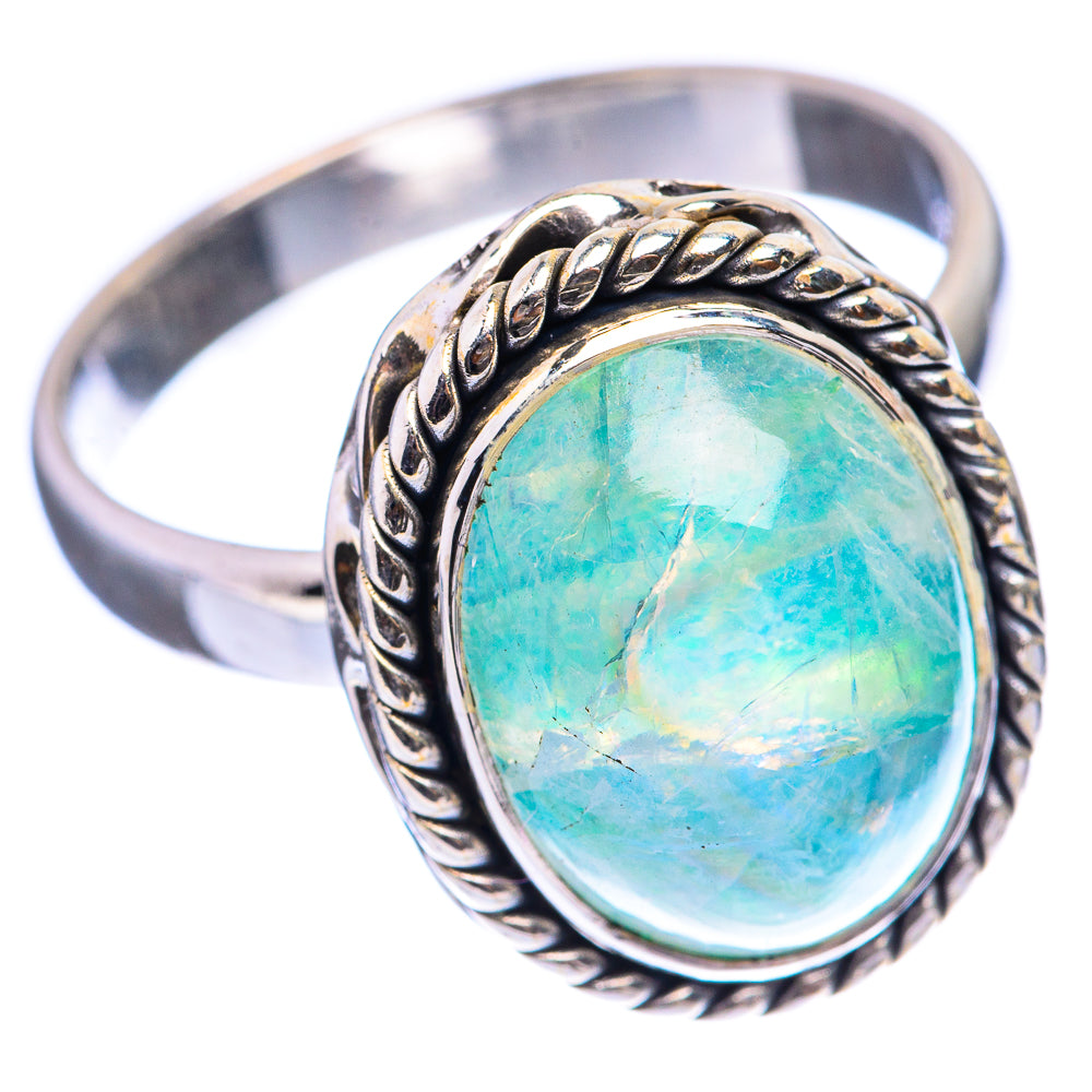 Green Moonstone Ring Size 8.5 (925 Sterling Silver) R142840