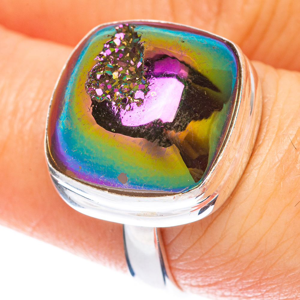 Metallic Druzy Ring Size 8 (925 Sterling Silver) R1940