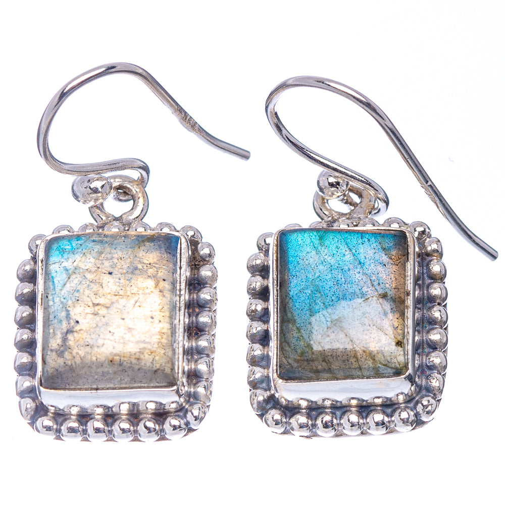 Labradorite Earrings 1 1/8" (.925 Sterling Silver)