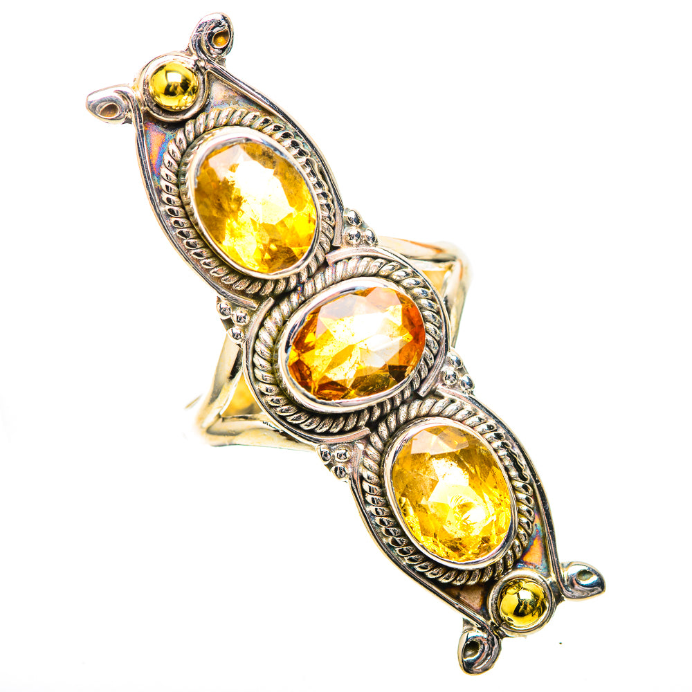 Large Faceted Citrine 925 Sterling Silver Ring Size 7 (925 Sterling Silver) RING139710