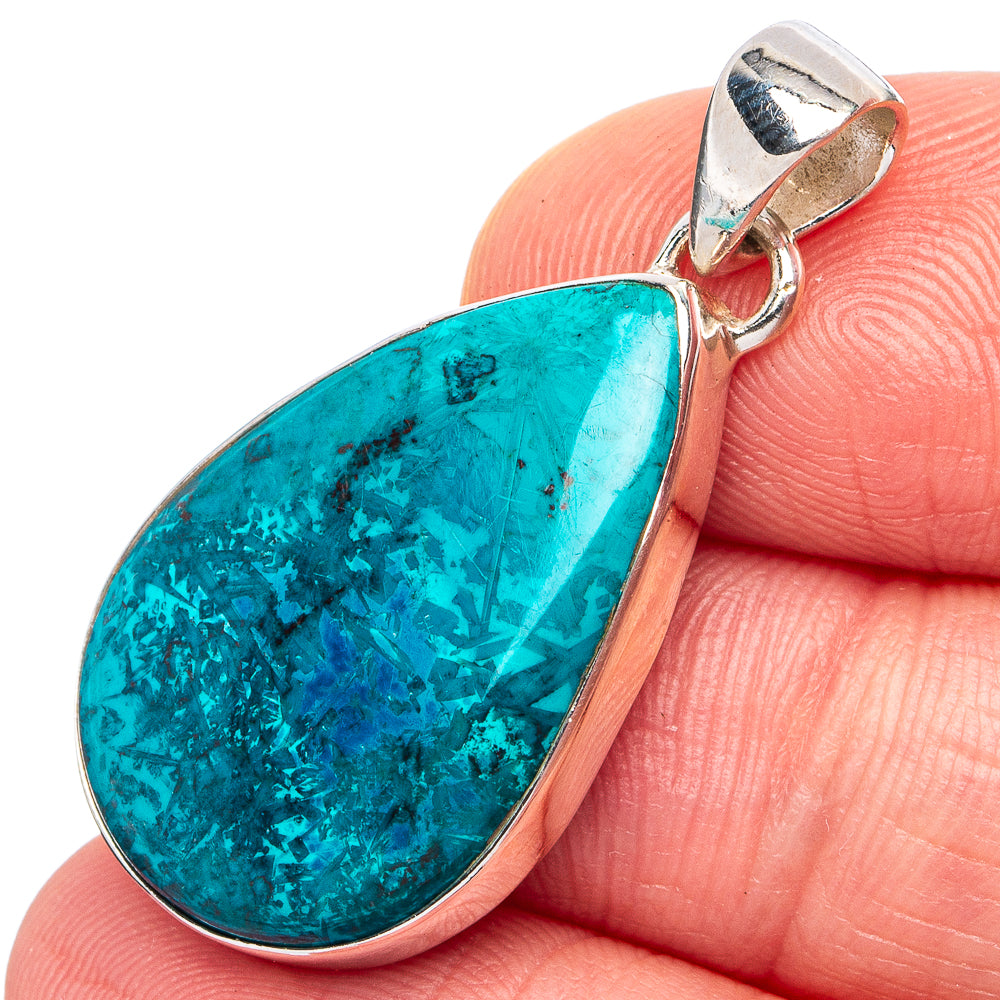 Shattuckite Pendant 1 3/8" (.925 Sterling Silver)