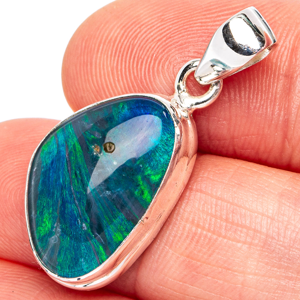 Rare Triplet Opal Pendant 1 1/8" (.925 Sterling Silver)