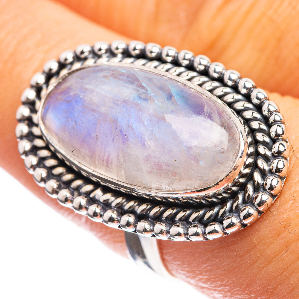 Rainbow Moonstone Ring Size 7 (925 Sterling Silver) R142939
