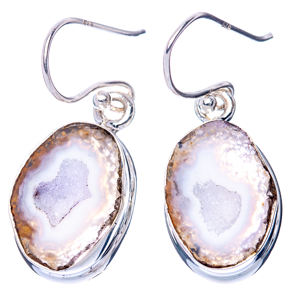 Geode 925 Sterling Silver Earrings 1 1/4" (925 Sterling Silver) E1222