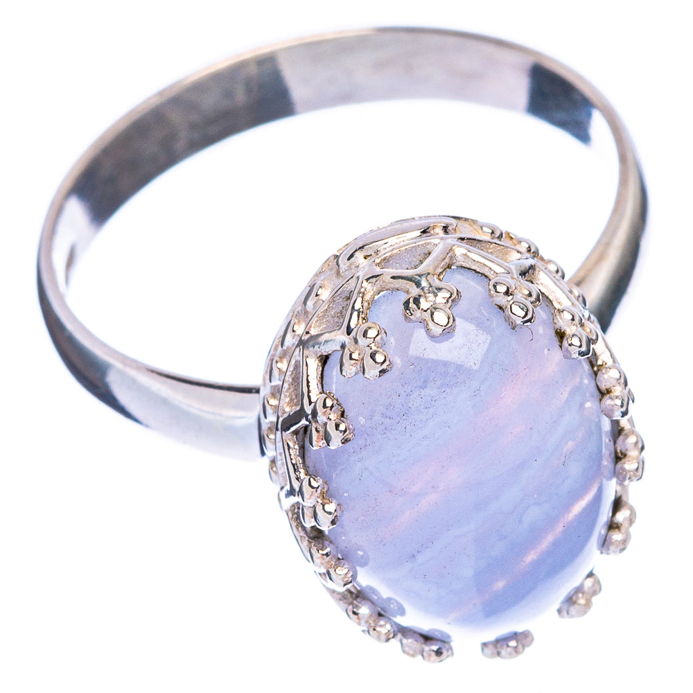 Blue Lace Agate Ring Size 8.75 (925 Sterling Silver) R146885