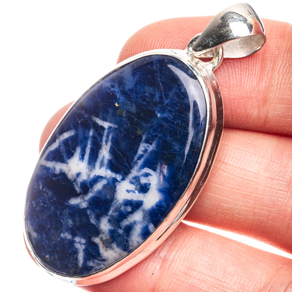 Sodalite Pendant 1 7/8" (925 Sterling Silver) P39178