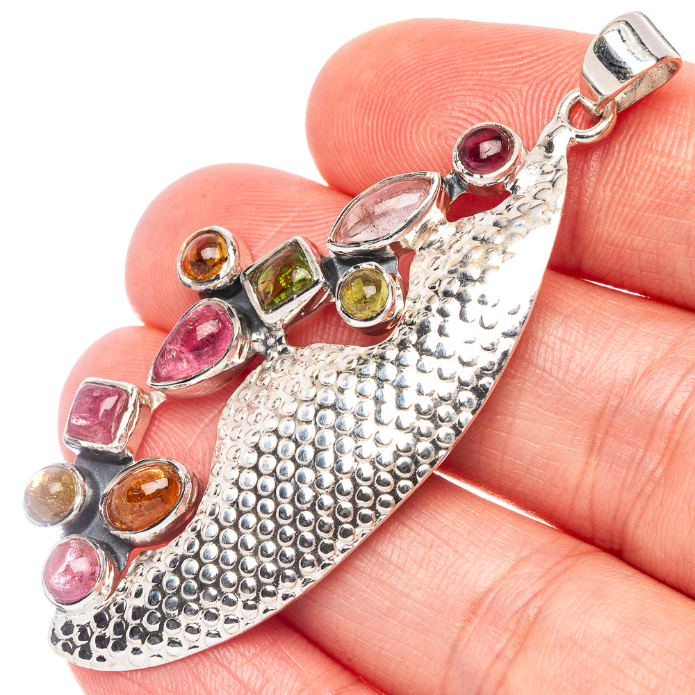 Natural Tourmaline Pendant 2 3/8" (925 Sterling Silver) P44896