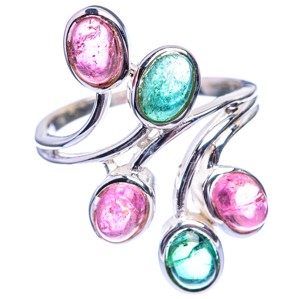 Green Tourmaline, Pink Tourmaline Ring Size 10 (925 Sterling Silver) R141992