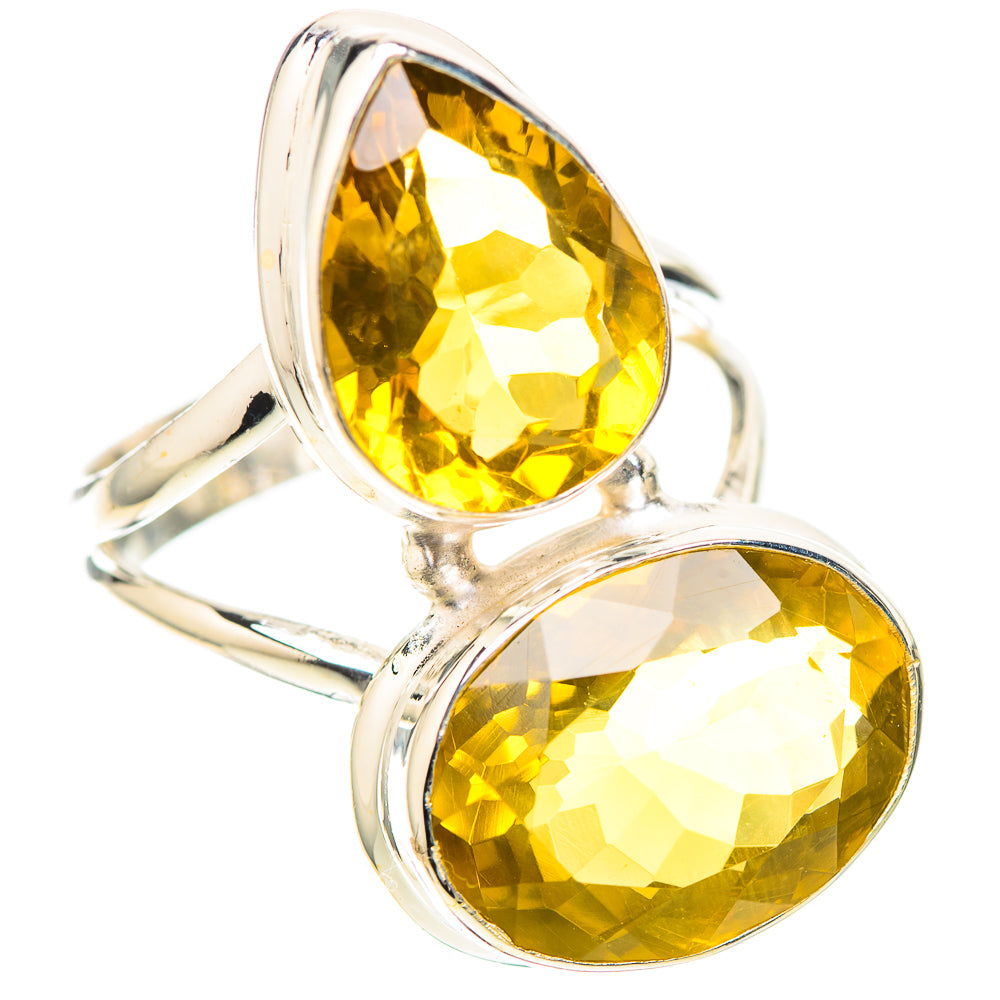 Large Faceted Citrine Ring Size 9 (925 Sterling Silver) RING138901