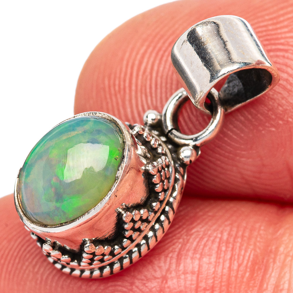 Rare  Ethiopian Opal Pendants 7/8" (925 Sterling Silver) P42349