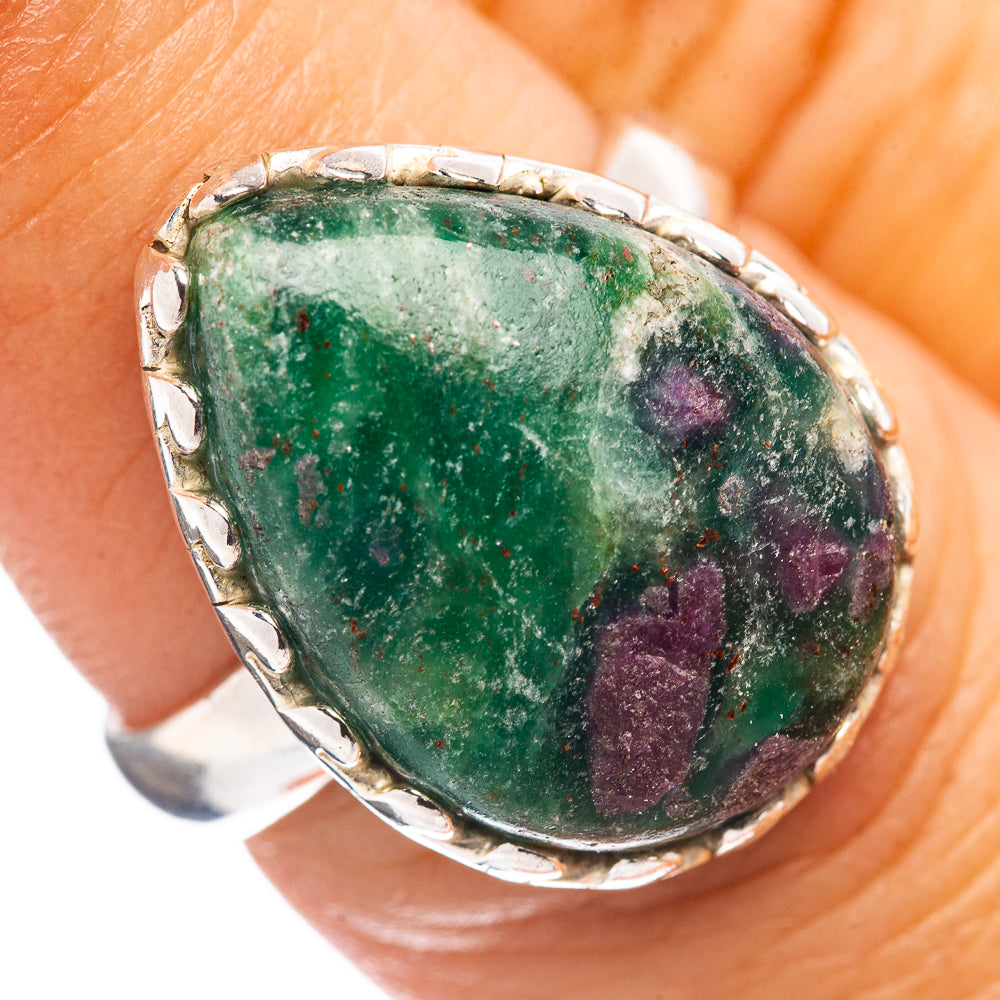 Ruby In Fuchsite Ring Size 6.75 (.925 Sterling Silver)