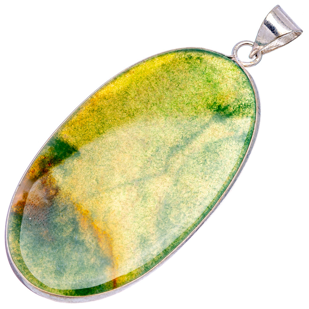 Green Aventurine Pendant 2 1/2" (Silver Plated)