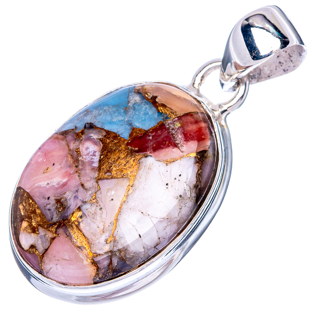 Pink Opal In Kyanite Pendant 1 3/8" (925 Sterling Silver) P42438