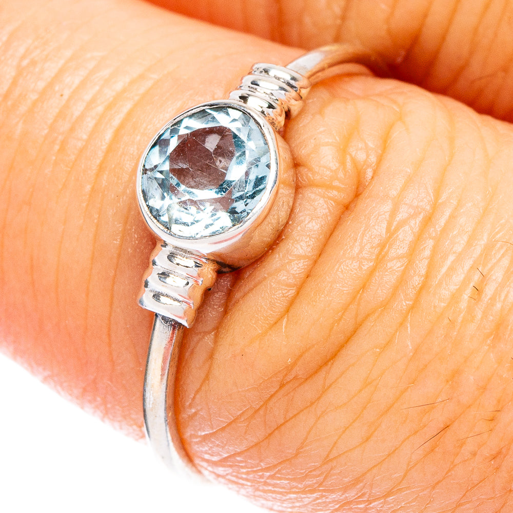 Blue Topaz Dainty Ring Size 7.25 (925 Sterling Silver) R146939