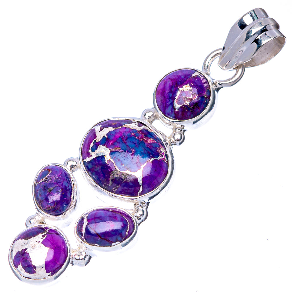 Purple Copper Composite Turquoise Pendant 1 7/8" (925 Sterling Silver) P41090