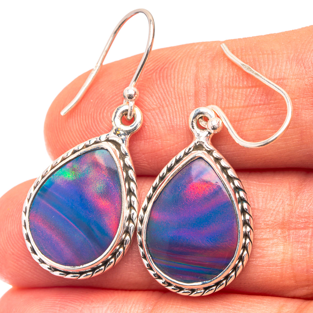 Aura Opal Earrings 1 3/8" (925 Sterling Silver) E432309
