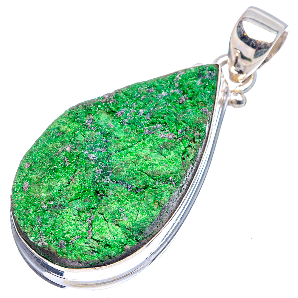 Uvarovite Garnet Pendant 1 1/2" (.925 Sterling Silver)