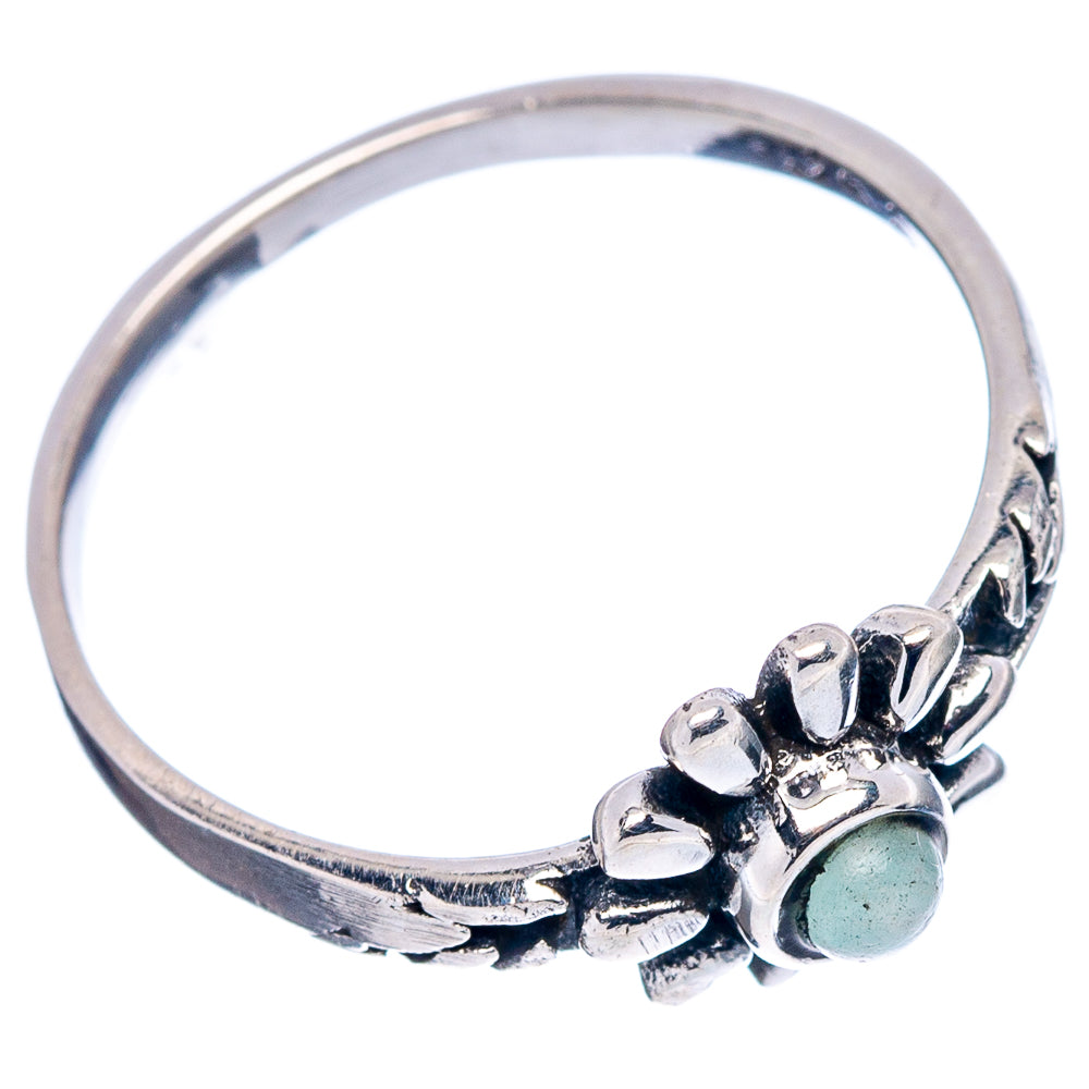 Amazonite Flower Dainty Ring Size 6.75 (.925 Sterling Silver)