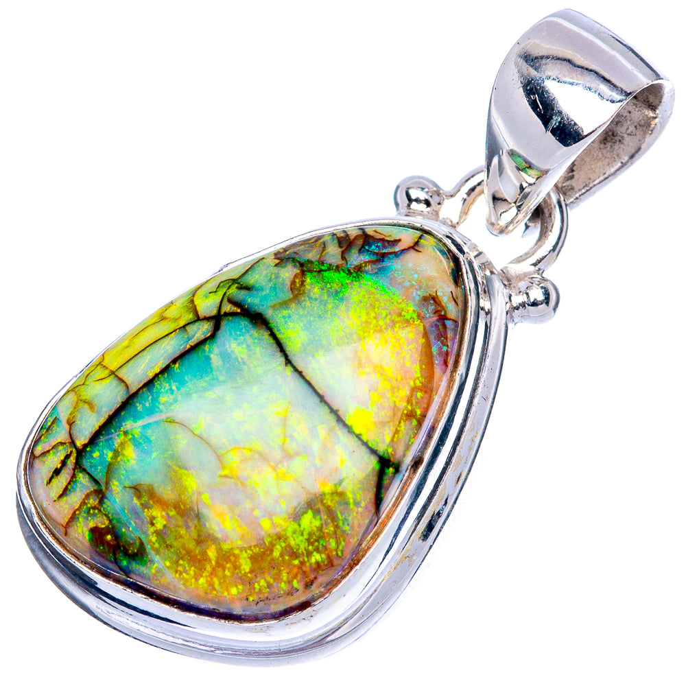 Rare Sterling Opal Pendant 1 1/8" (925 Sterling Silver) P41608